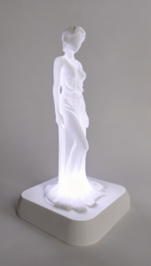 Lit Art Nouveau Lamp