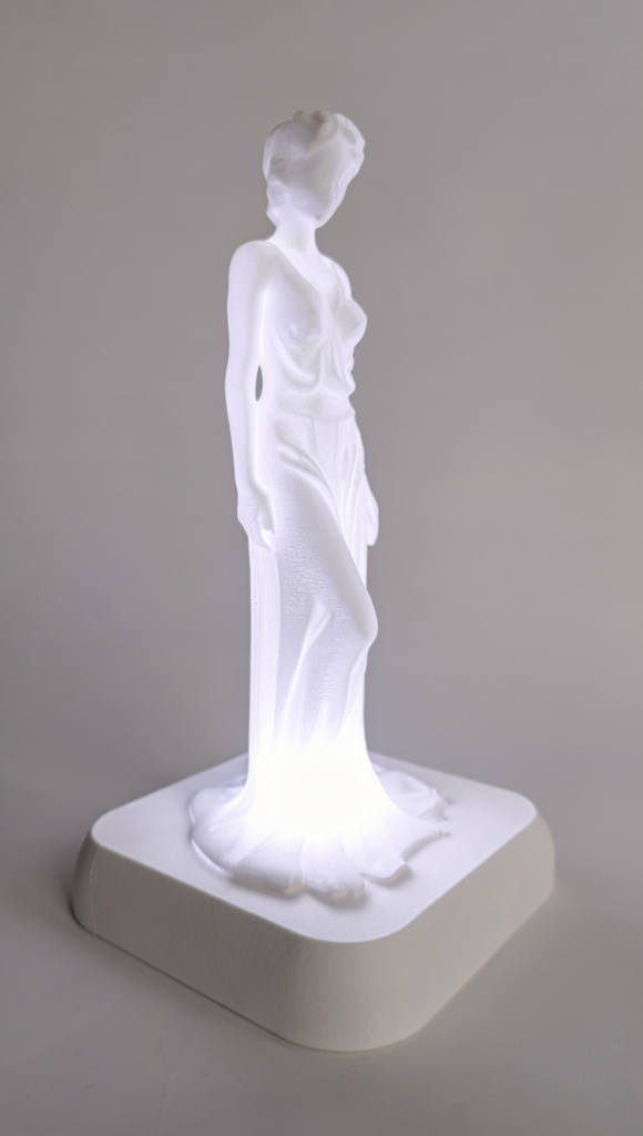 Lit Art Nouveau Lamp