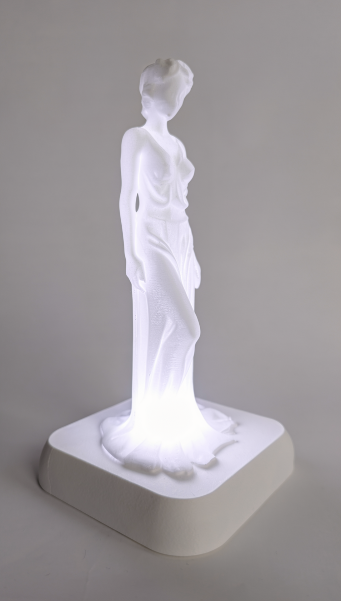 Lit Art Nouveau Lamp