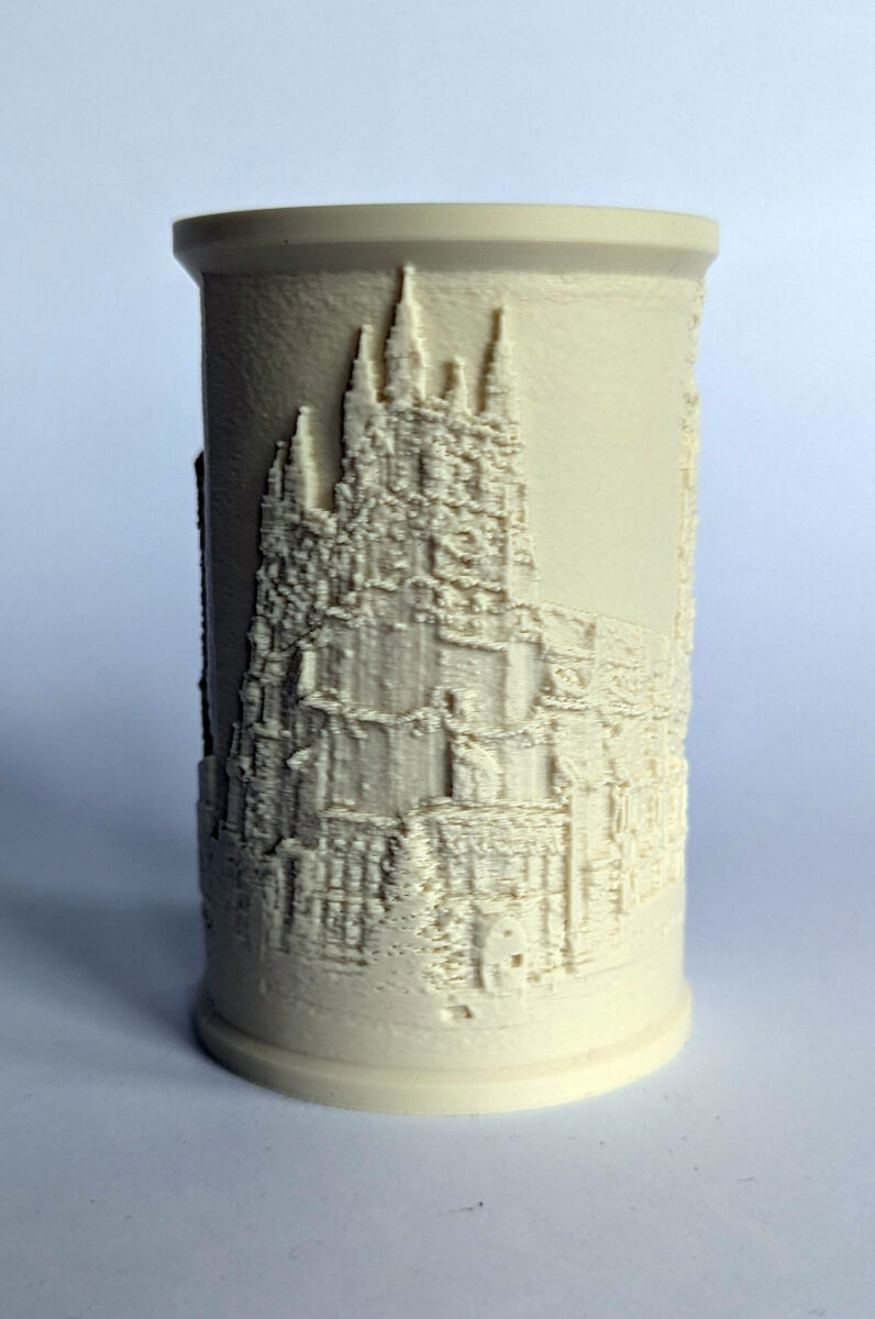 Canterbury Landmarks Lithophane photographed from the Cathedral side