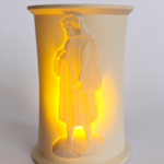 Lit Canterbury Tales Lithophane Collection 2 photographed from the front