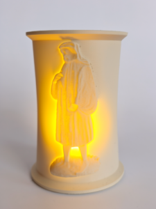 Lit Canterbury Tales Lithophane Collection 2 photographed from the front