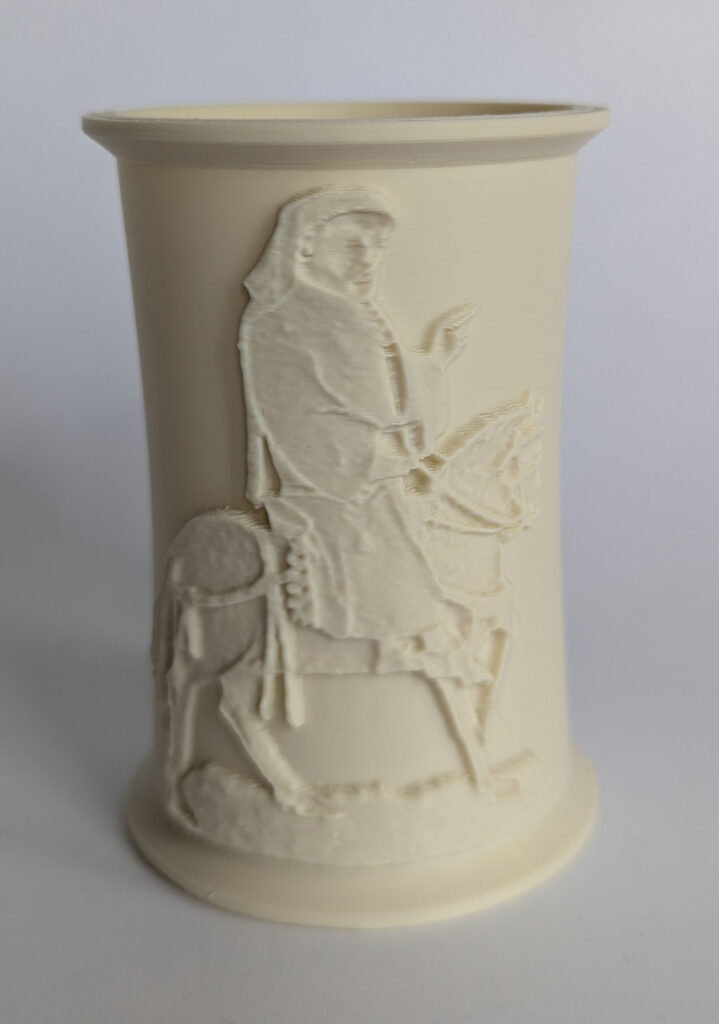 Canterbury Tales Lithophane Collection 2 photographed from the back
