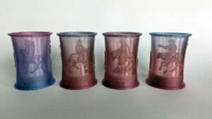 Canterbury Tales Lithophanes Selection 1 photographed from the front