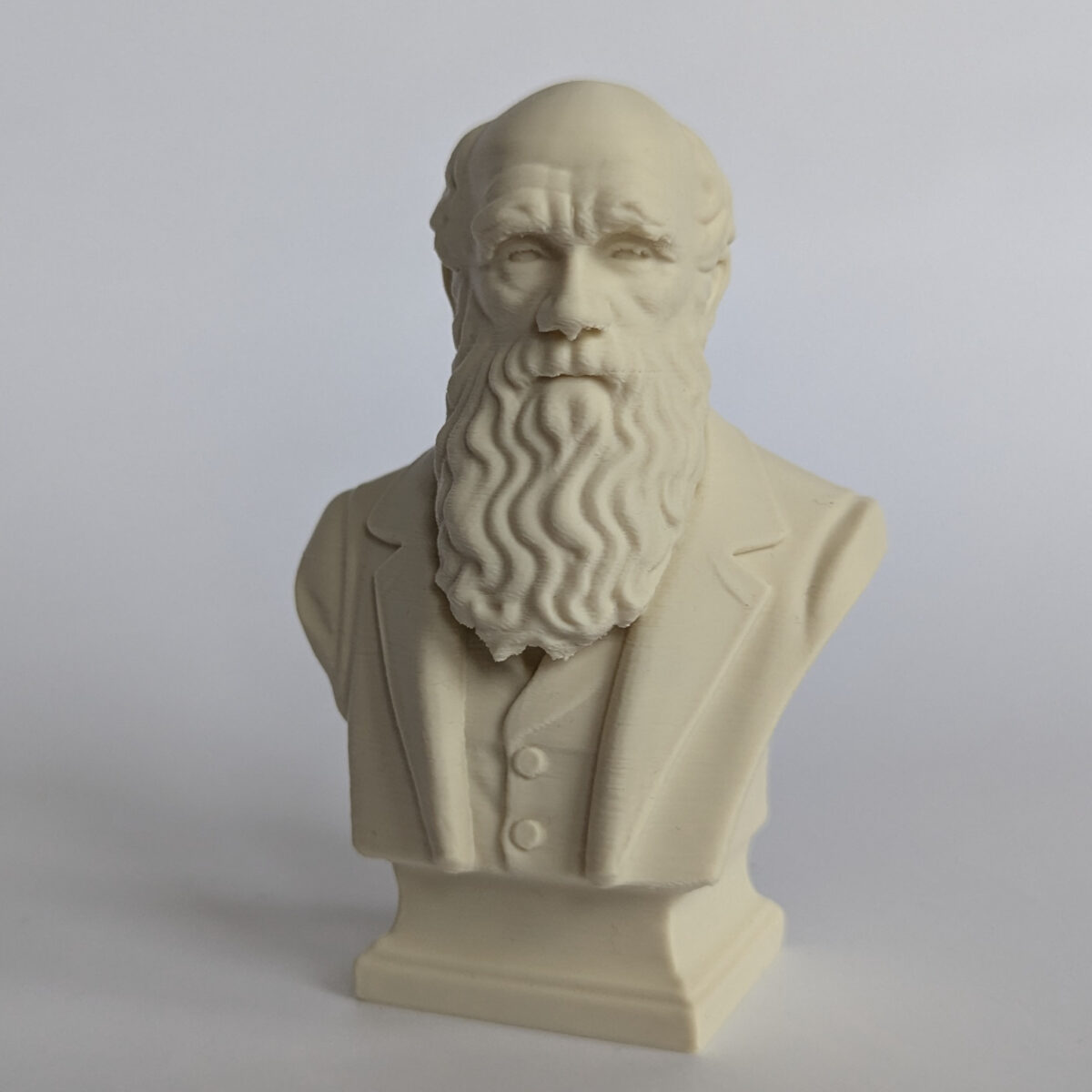 Darwin Statue photographed from the front left