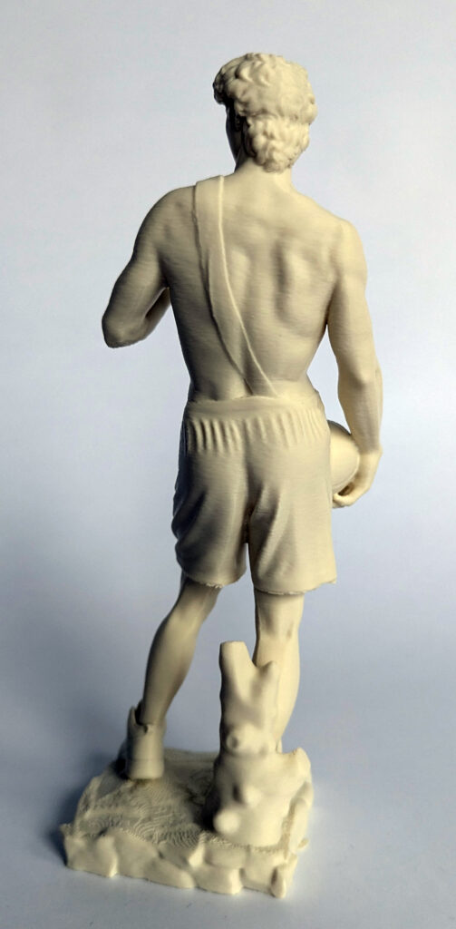 David Basketball Statue photographed from the back