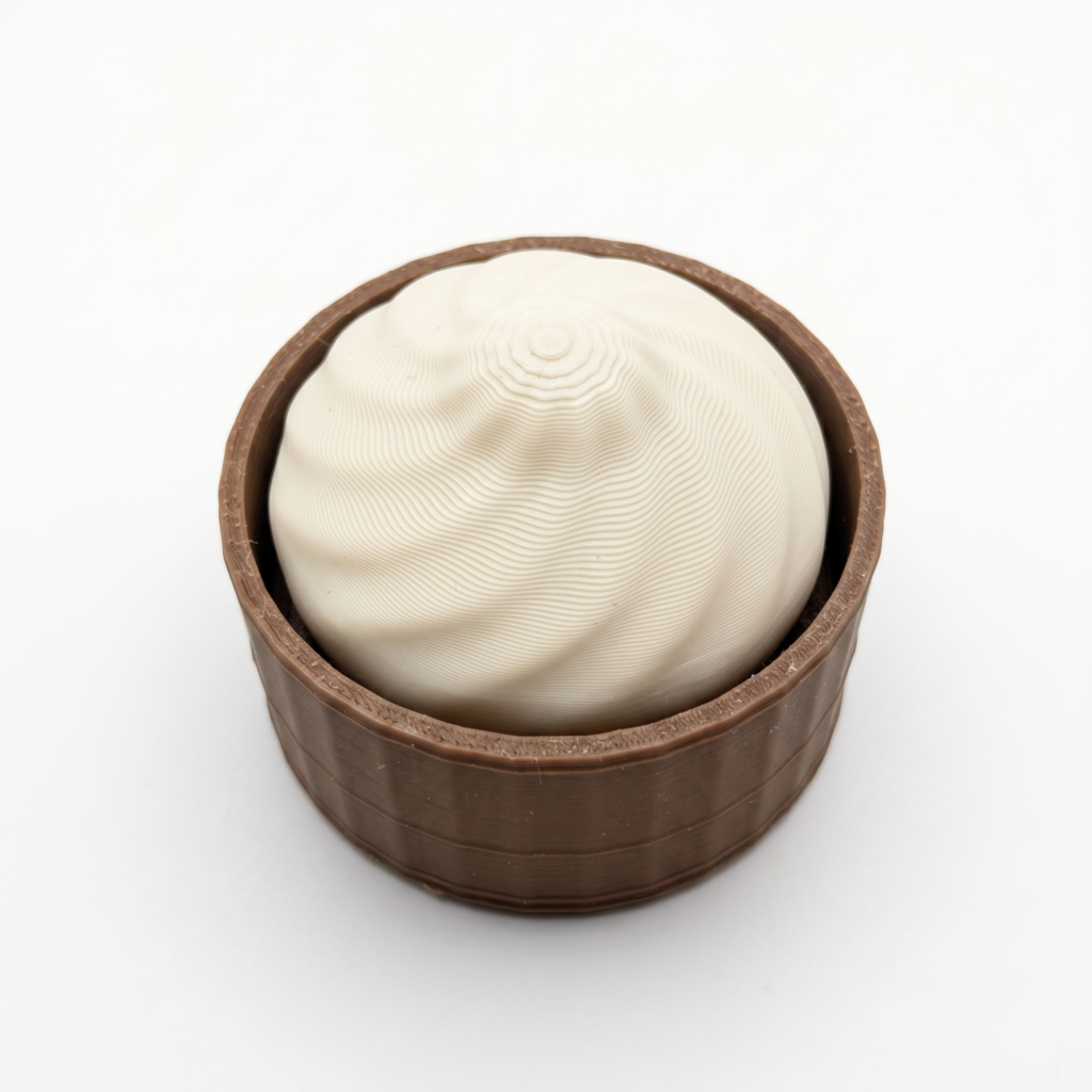 Dumpling Clicker photographed from the front