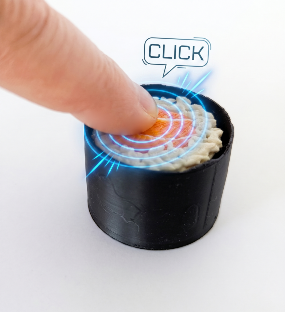 Salmon Roll Maki Clicker with a finger