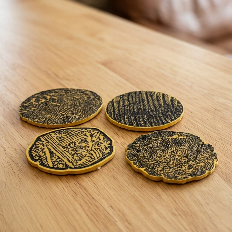 Micrometeorite Coasters set of 4