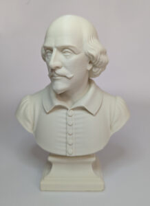 Shakespeare bust photographed from the front