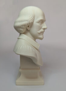Shakespeare bust photographed from the right
