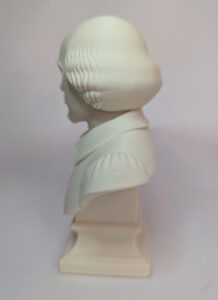 Shakespeare bust photographed from the left