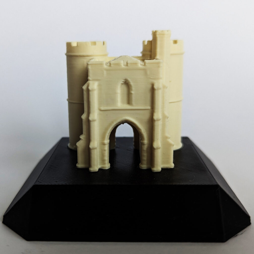 Westgate Castle Miniature Model photographed from the back